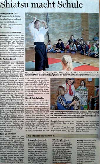 Bayerischen Rundschau vom 02.07.2014, Shiatsu macht Schule