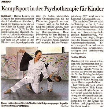 Aikido an der Klinik für Kinder- und Jugendpsychiatrie und -psychotherapie